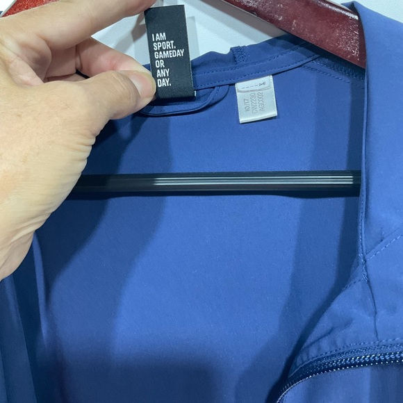 Adidas Jacket, Windbreaker, Blue & White, Zip-Up, Size See Measurements - Picture 9 of 14